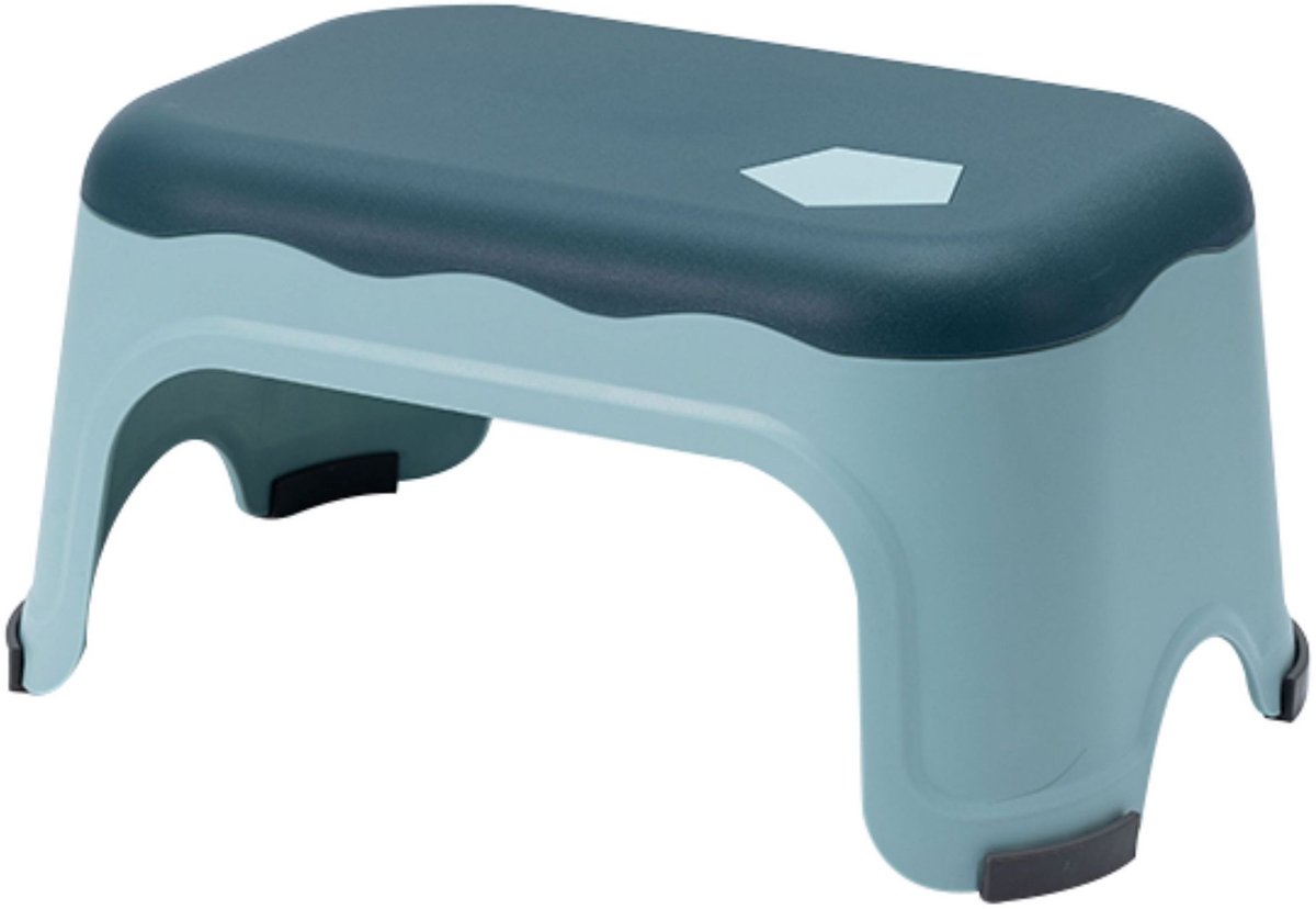 BUDDLEY Opstapje Blauw 17.5cm - Krukje Kinderen - Krukje - Opstapkrukje Keuken - Plastic Krukje Badkamer Toilet - Kinder Opstapje - Kind Opstapjes - Volwassenen Opstapje - keuken - Trapje