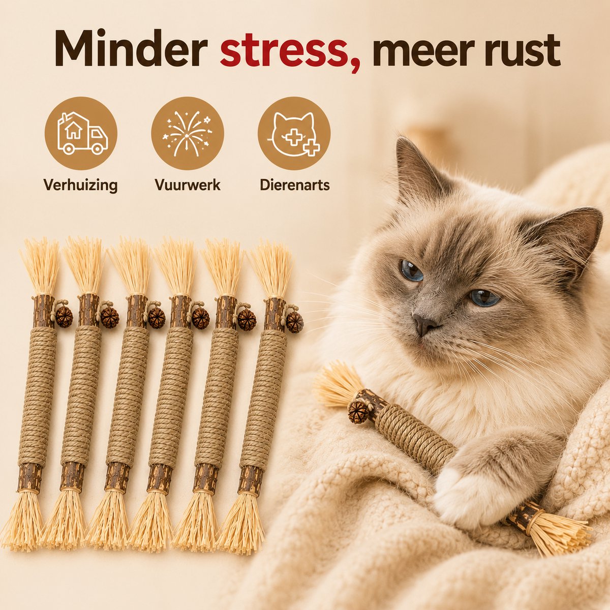 Jelka - Matatabi stokjes voor katten + 50GR catnip - Eetbaar - Gebitsreiniging - Speelgoed - Kattenkruid - catnip - 12 stuks - Kattenspeelgoed - Kattenspeeltje — cadeau in Cadeau-ideeën - foto 2