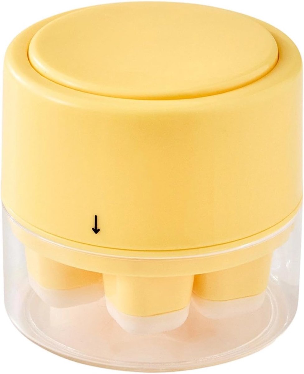 IJsblokjesmaker Beker - IJsblokjes Vorm - Dranken Koelen - Geur Beschermend Deksel - 8x8x8 cm - Geel