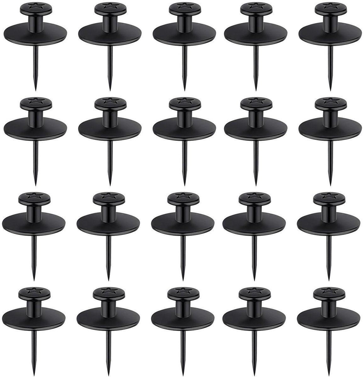 Dailygoods- Muurnagels 20 Stuks - Decoratieve Push-Pin - Dubbelkoppige Muurspijkers - Hangers voor Foto's - Gipsplaat - Roestvrij Staal - Fotohaakjes