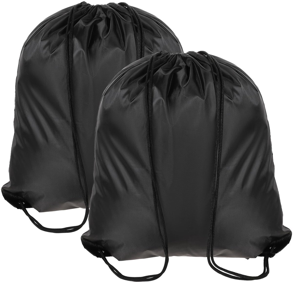 Dailygoods- Trekkoordzak 2 stuks - Verstelbare Gymtas - Zwemtas - Polyester Sporttas - Lichtgewicht - Zwarte PE-zak - 42x34 cm