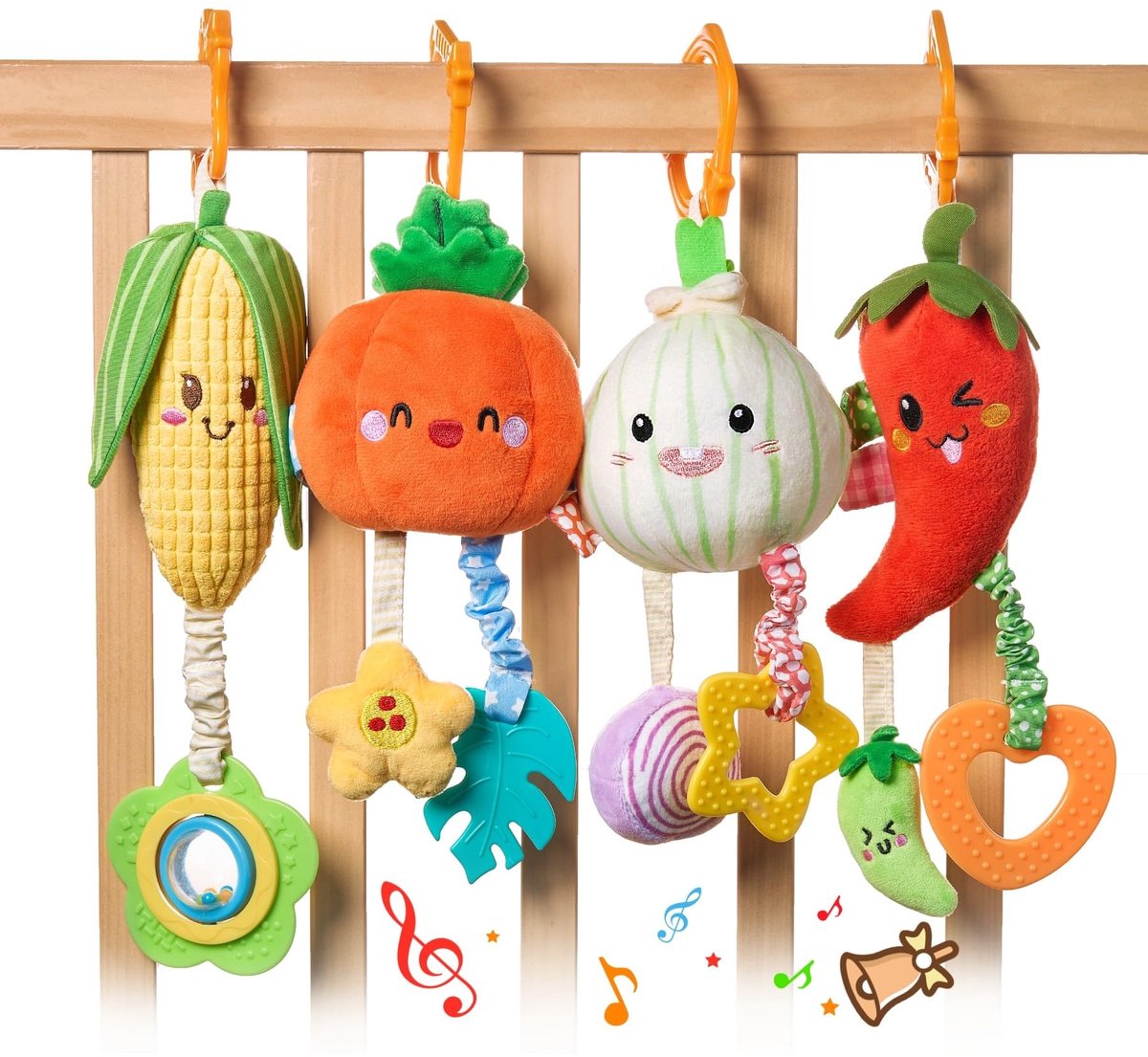 Dailygoods- Rammelaar C-ring Haak Ontwerp - Sensorisch Speelgoed - Bijtring - Geluidseffecten - Geschikt voor Kinderwagen - Voor Baby's 0-12 Maanden