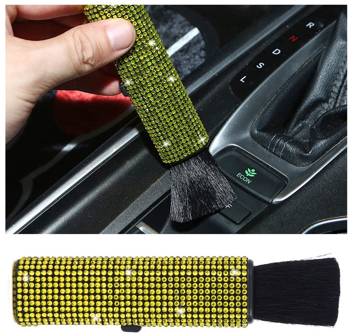 Dailygoods- Auto-reinigingsborstel Zachte Borstelharen - Auto-detailingsborstel - Universele Voertuigborstel - Binnen/Buitenonderhoud - Afmetingen 2,6 x 9,1 x 12,5 cm - Nettogewicht 21 g - Detailborstel