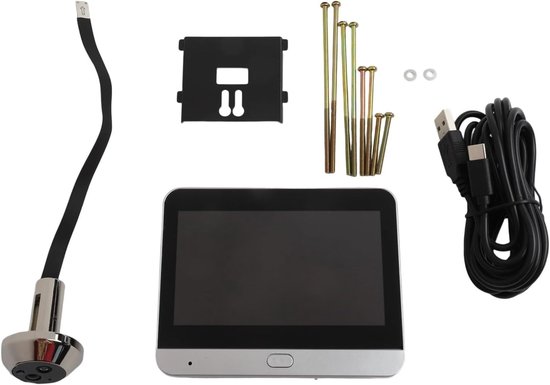 Digitale Deurcamera - Spioncamera Deur - Veiligheid Thuis - 1080P Groothoeklens - 4.3 Inch Scherm - Zilver — afbeelding 3