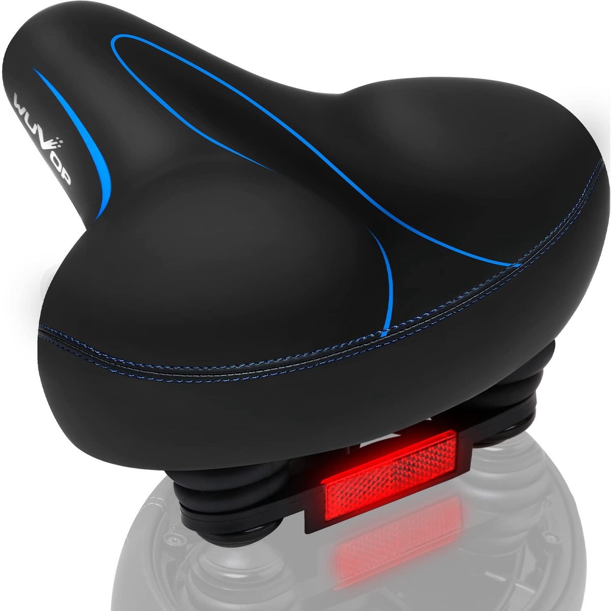 Dailygoods- Fietszitkussen Ergonomisch - Schokabsorberend - Ademend - Extra Breed - Comfortabel - Reflecterende Tape - Fietszadel