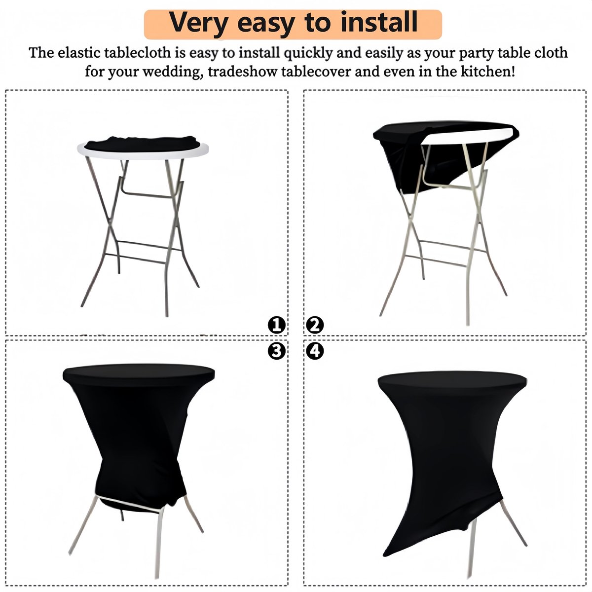 Dailygoods- Tafelkleed Rekbaar - Tafelkleed Buiten - Tafelkleed 80 x 110 cm - Tafelkleed Spandex - Tafelkleed Waterdicht - 4 Voetzakken - Tafelbedekking