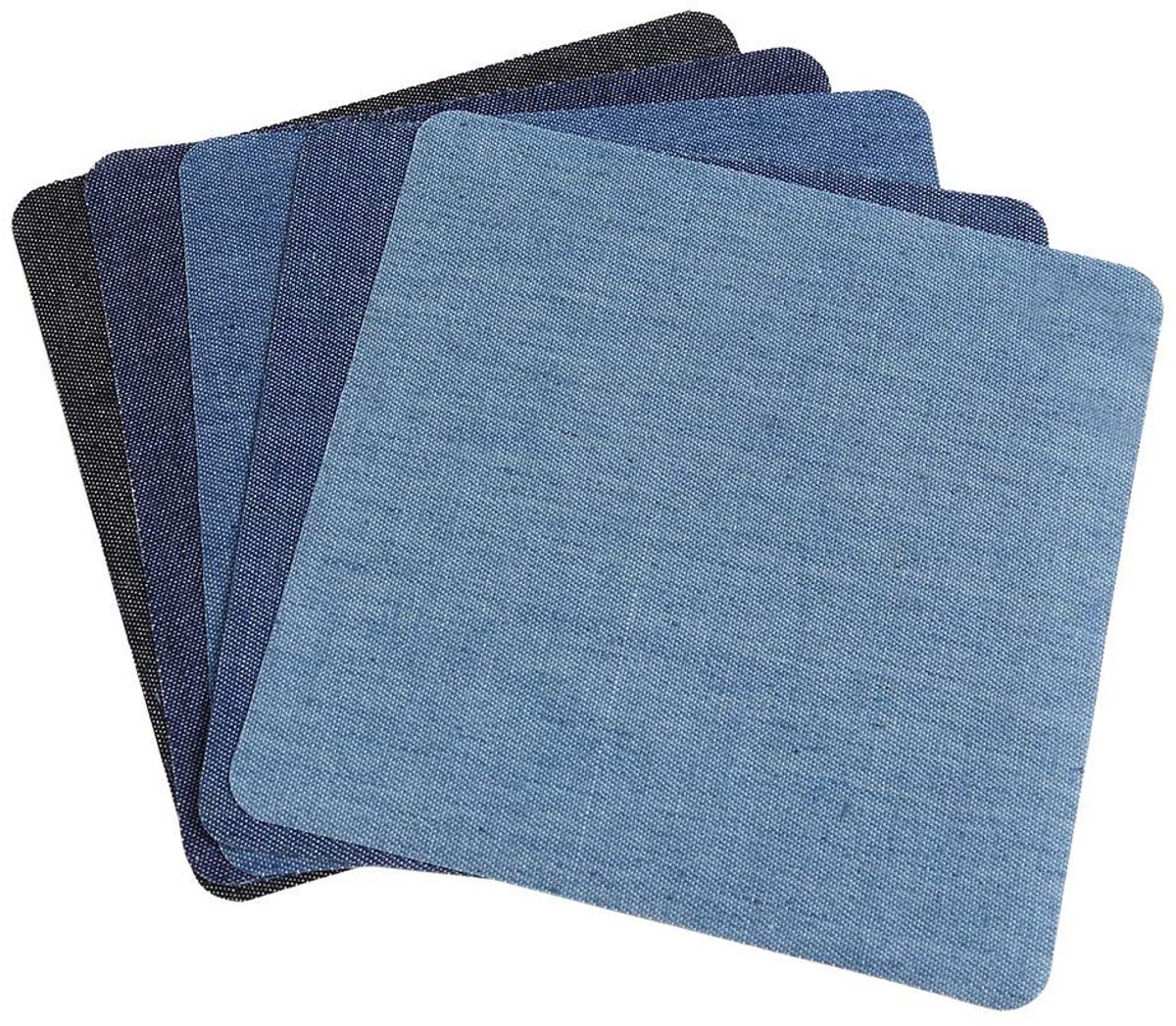 Dailygoods- Katoenen Doek 25 Stuks - Naaien - Decoratie - DIY - Kleding Repareren - Diverse Afmetingen 12,5x12,5 cm / 5 Kleuren - Textielpatches
