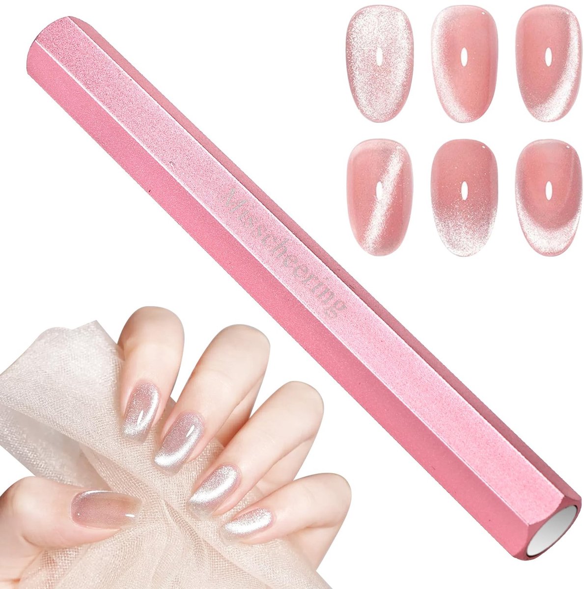 Dailygoods - Ptwola Nail Art Gereedschap, magneetstift, magneet, kattenogen voor nagels, 3D-magneetstickset, te gebruiken met Cat Eye gel poeder of nagellak, nailart-stick-tool voor doe-het-zelf, nail art design