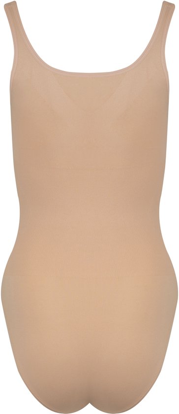 Naadloze, huidkleurige body met dunne bandjes, getailleerd met een lage uitsnijding aan de achterkant.