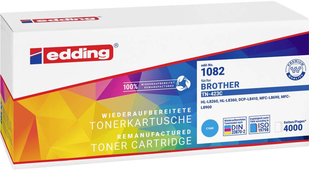 Edding Toner vervangt Brother TN-423C Compatibel Cyaan 4000 bladzijden EDD-1082 18-1082