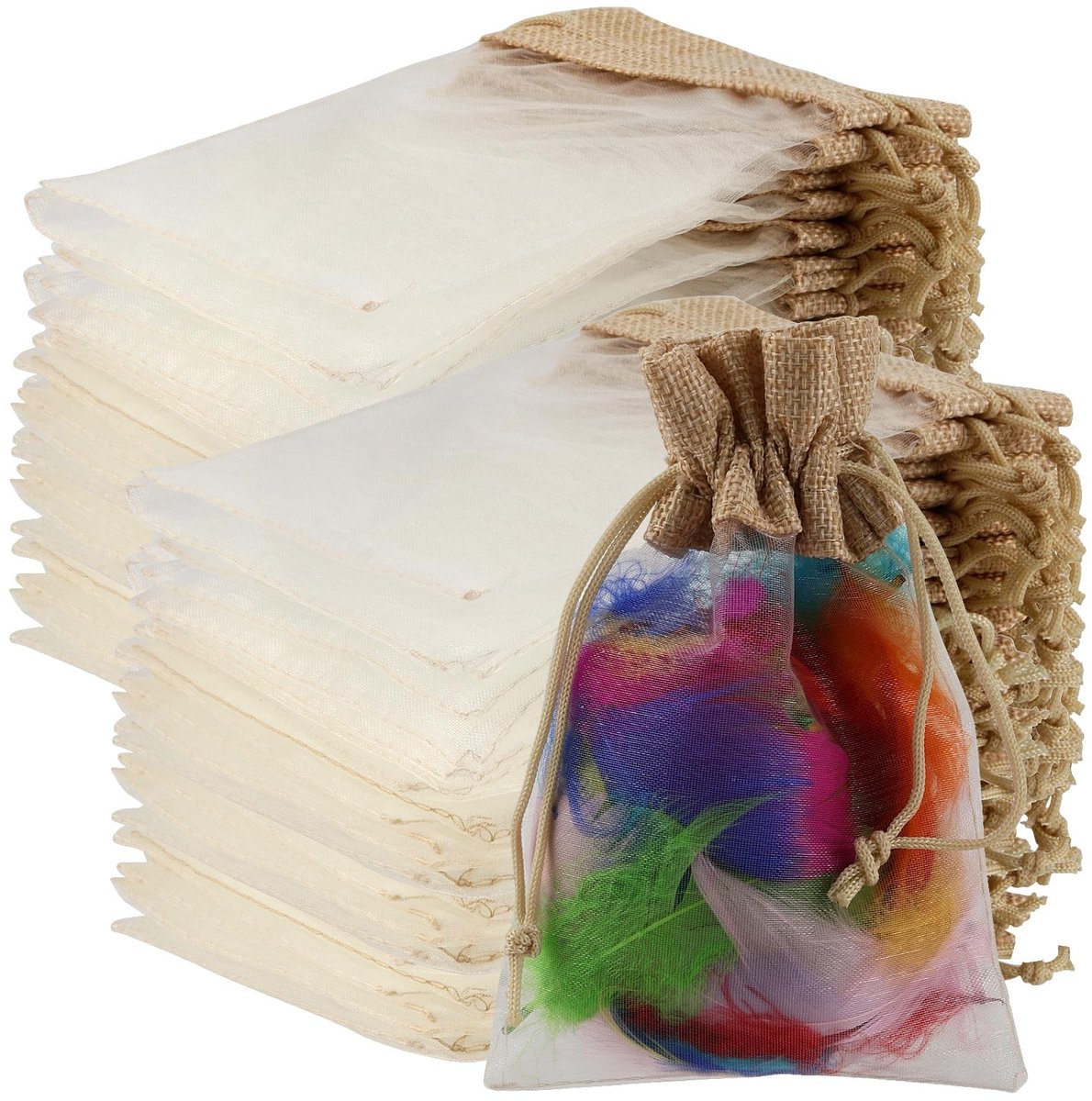 Dailygoods- Organza Zakjes 50 Stuks - 10 x 15 cm - Cadeauzakjes - Geschenkzakjes - Sieraden/Snoep - Duurzaam/Hoogwaardig Materiaal