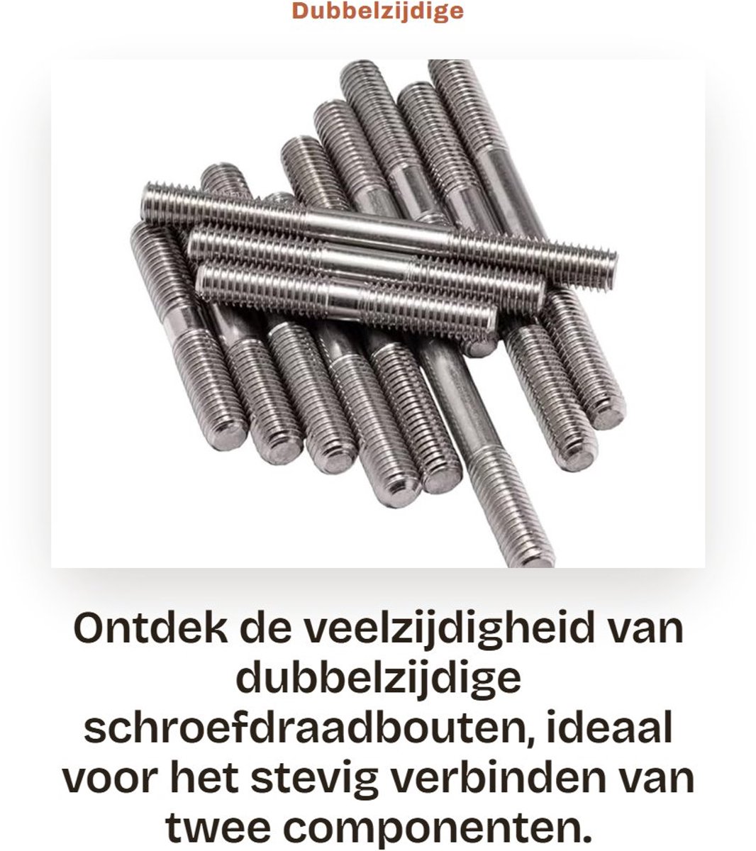 Dailygoods- Schroefdraadbouten Dubbelzijdig - Draadstang M8x45mm - 304 Roestvrij Staal - 5 Stuks - Sterke Verbinding