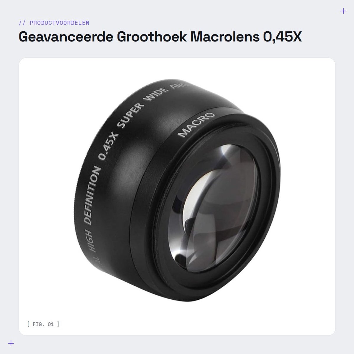 Dailygoods- Macrolens Geavanceerde 0,45X Groothoek - 55MM Lens - Compatibel met Cameralenzen - Hoogwaardige Materialen - Scherpstellen op Details - Groothoeklens