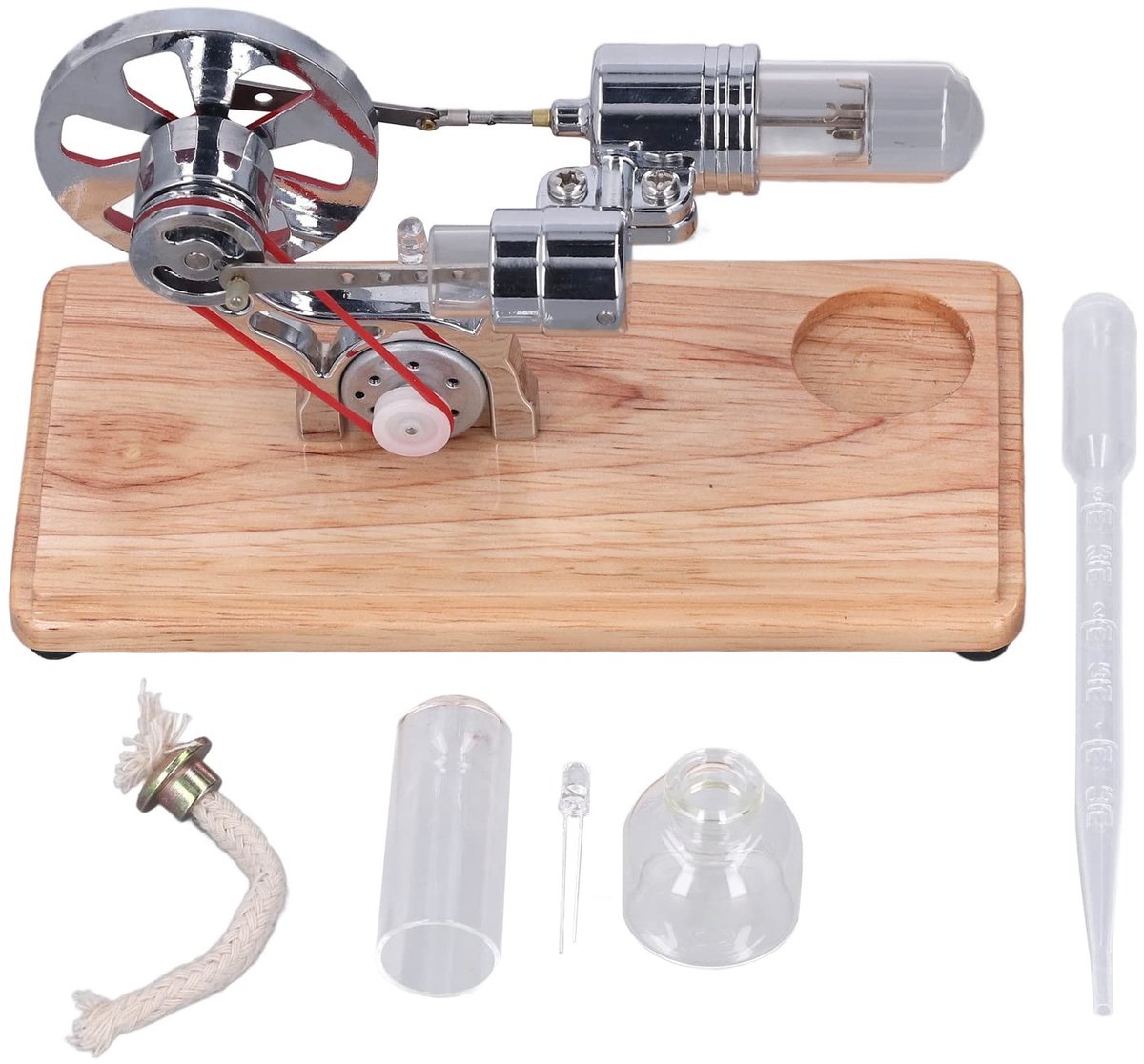 Dailygoods- Stirlingmotor Laag Geluid - Wetenschappelijk Model - Vloeibare Werking - Fysica Toepassing - Hoogwaardige Kwaliteit - Praktisch Ontwerp - Motor