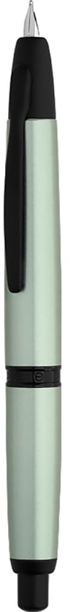 Majohn A1 Press Vulpen Fijne penpunt met doos, intrekbare lichtgroene metalen inktpen met converter schrijfset (zwarte clipversie)