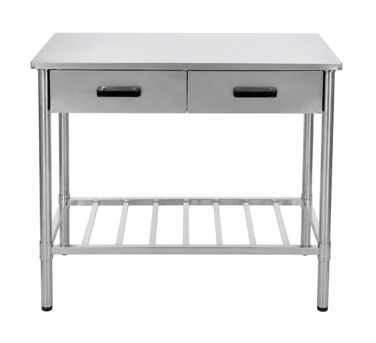 Muntel® Buitenkeuken - Werktafel - 2 Lades en Opbergrek - RVS - 100x50,5x87 cm van Muntel — afbeelding 3