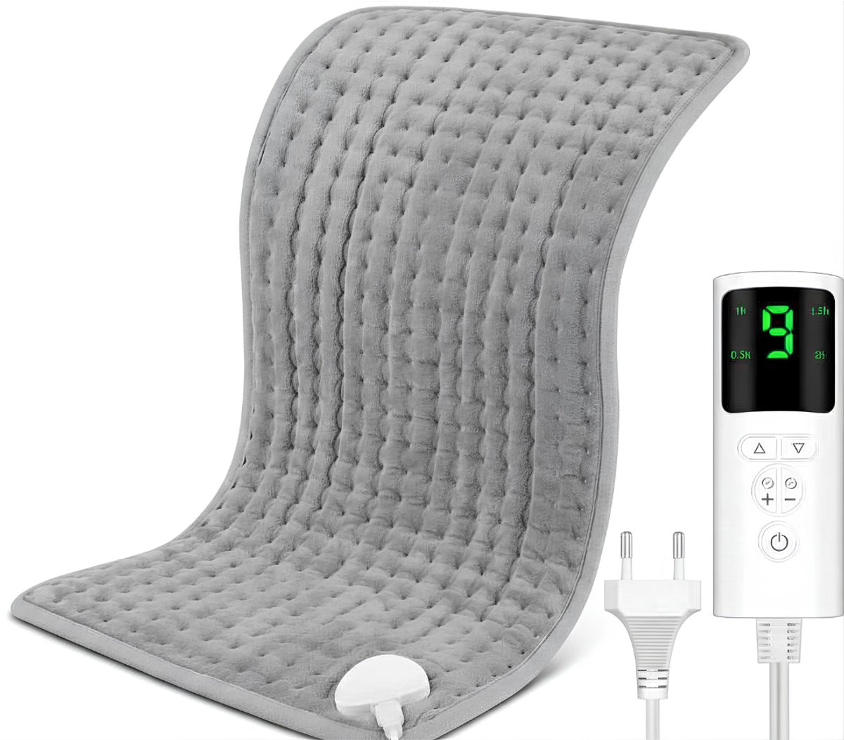 Lìon® Warmtekussen - Elektrisch Warmtekussen - Warmtekussen Oplaadbaar - Grijs - 30cm x 9cm x 9cm
