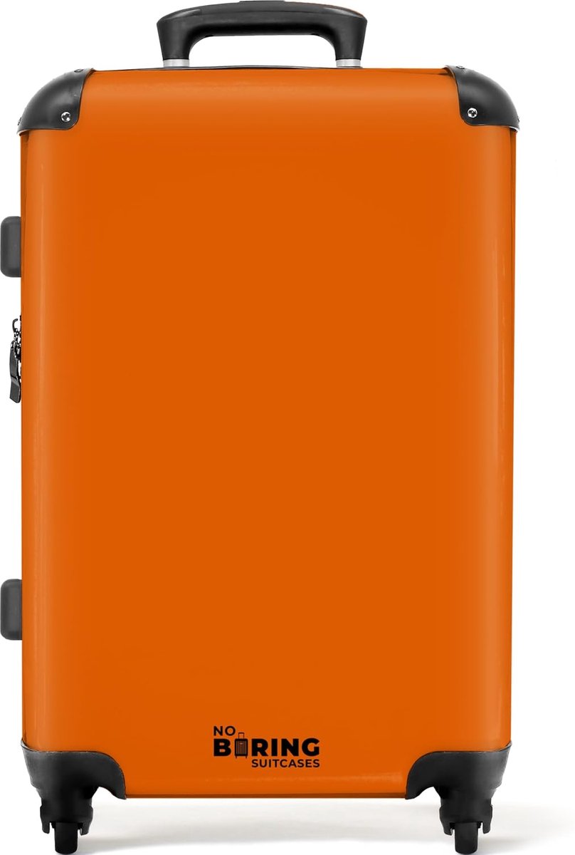 Koffer medium - oranje bruin - lichtgewicht - ideaal voor lange reizen - ShopVlot