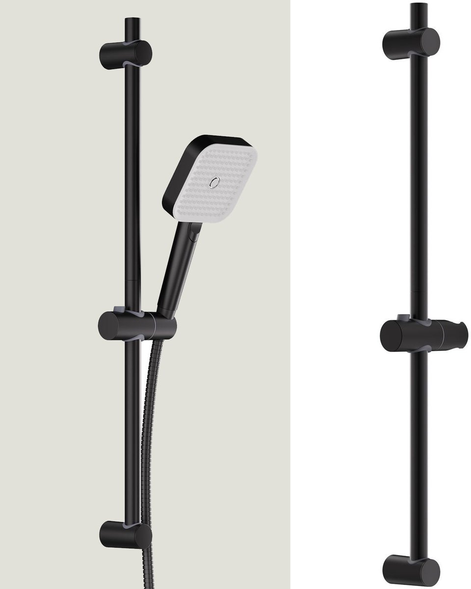 Auralum max Glijstang - 70 cm - Zwart - Verstelbaar - Universal Douchestang - Douche Glijstang - Eenvoudige Installatie