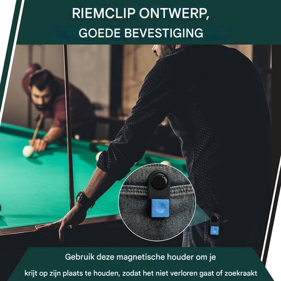 Billiard Chalk Holder - Krijthouder Keu - Biljart Spelen - Magnetische Bevestiging - 12 x 8 x 5 cm — afbeelding 5