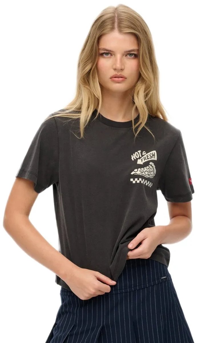 Superdry Roadside Trade Relaxed T-shirt Dames T-shirts Zwart