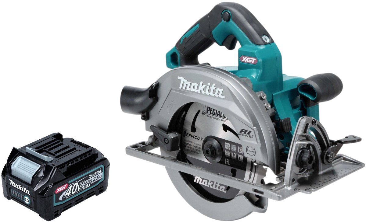 Makita HS 003 GD1 accu-handcirkelzaag 40 V max. 190 mm borstelloos + 1x accu 2,5 Ah - zonder oplader