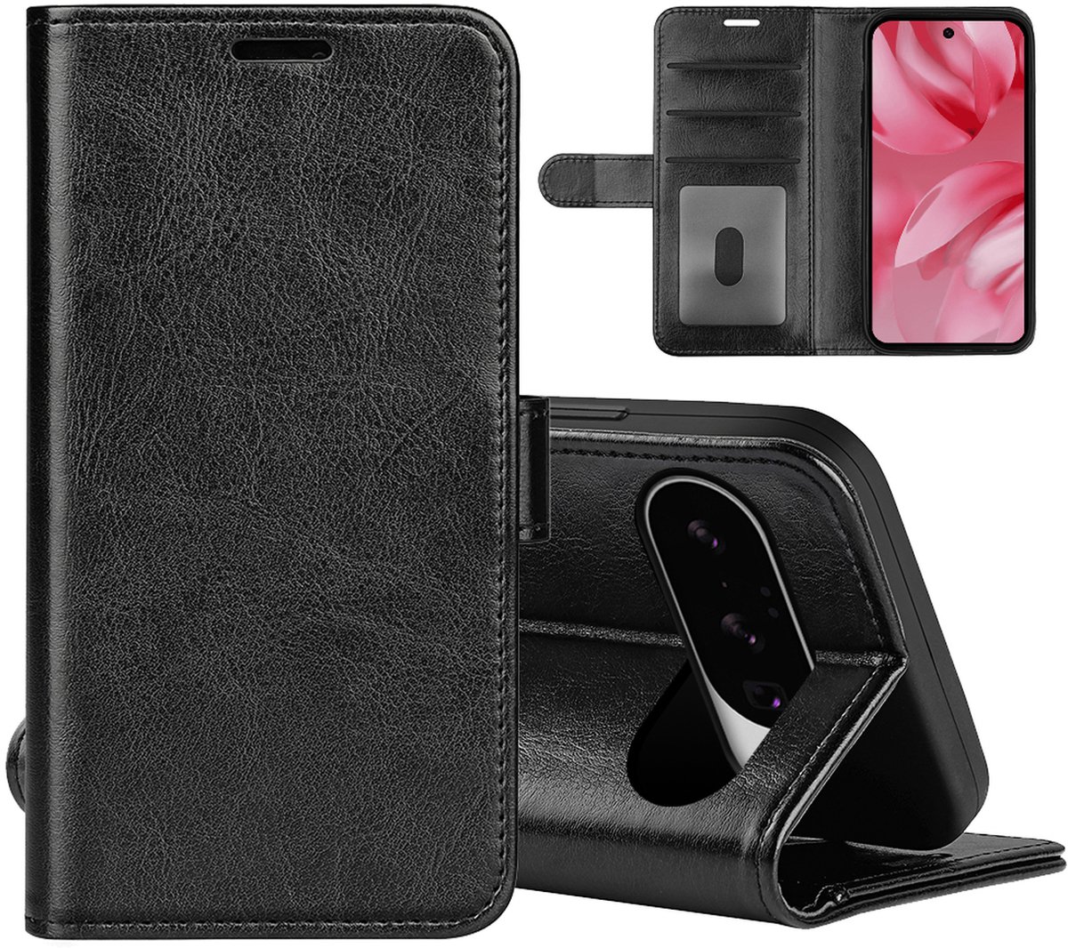 MobyDefend Hoesje - Geschikt voor Google Pixel 11 - Wallet Book Case (Sluiting Achterkant) - Zwart