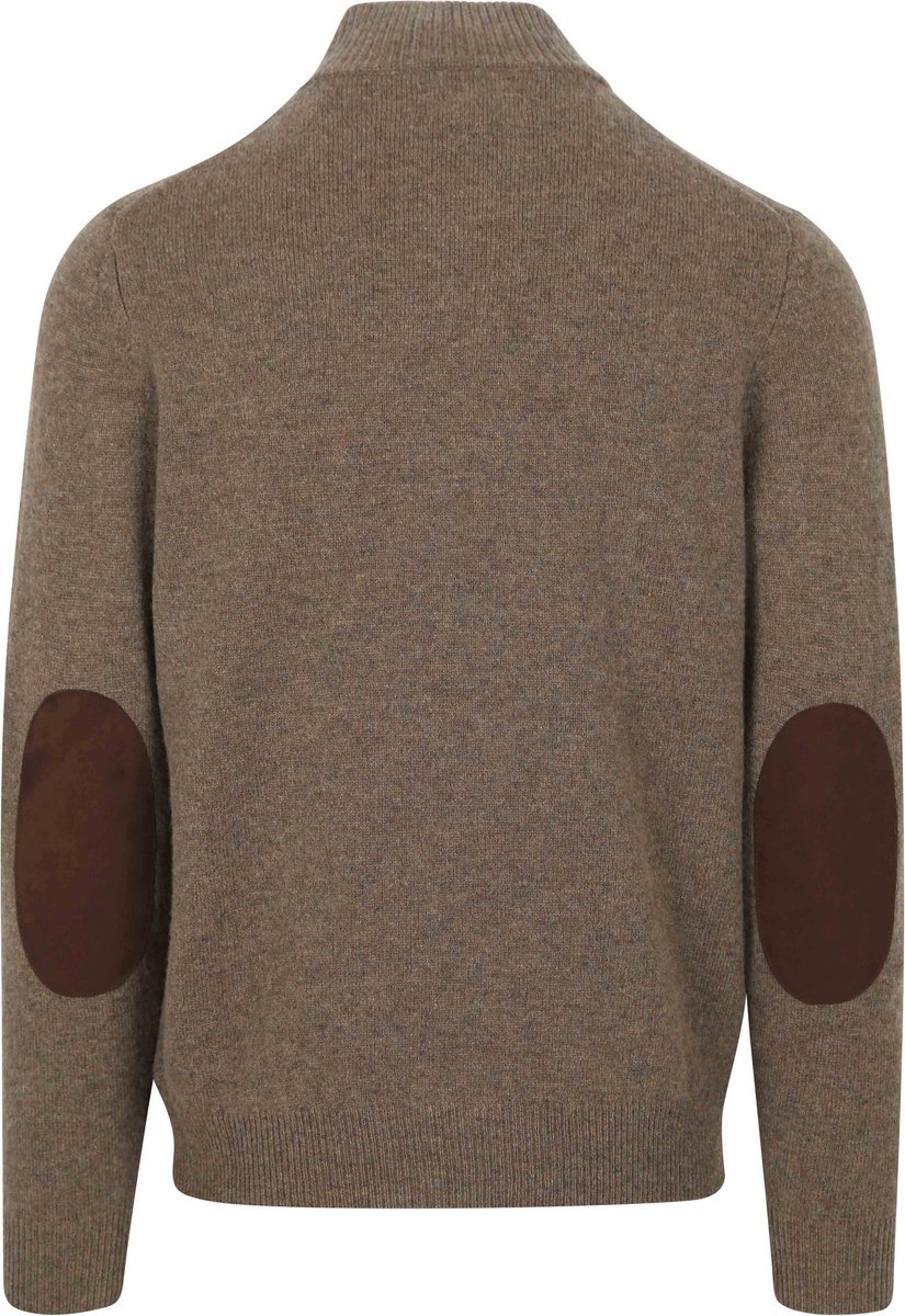 Barbour Mocker Trui Wol Taupe - Maat S - Heren - Quarter zip