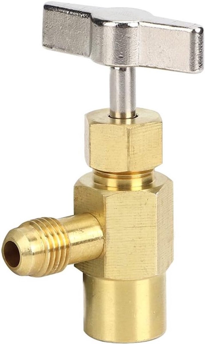 Professionele Flesopener voor Koelmiddelen met Precisie Draadontwerp van Messing en RVS voor Airconditioning Manifold 1/4" en 1/2" Acme