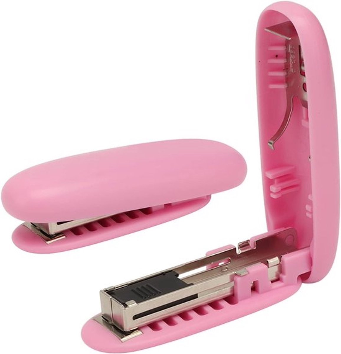 Draagbare mini nietmachine voor kinderen, schoolbenodigdheden en kantooraccessoires (Roze)
