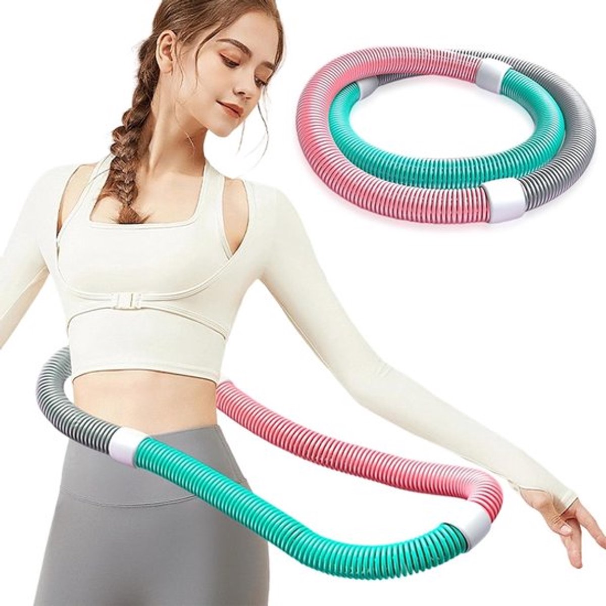 Zachte Hula Hoop voor Volwassenen - Ideaal voor Gewichtsverlies, Comfortabele en Vouwbare Ontwerp voor de Taille, Perfect voor Thuis en Buiten Gebruik