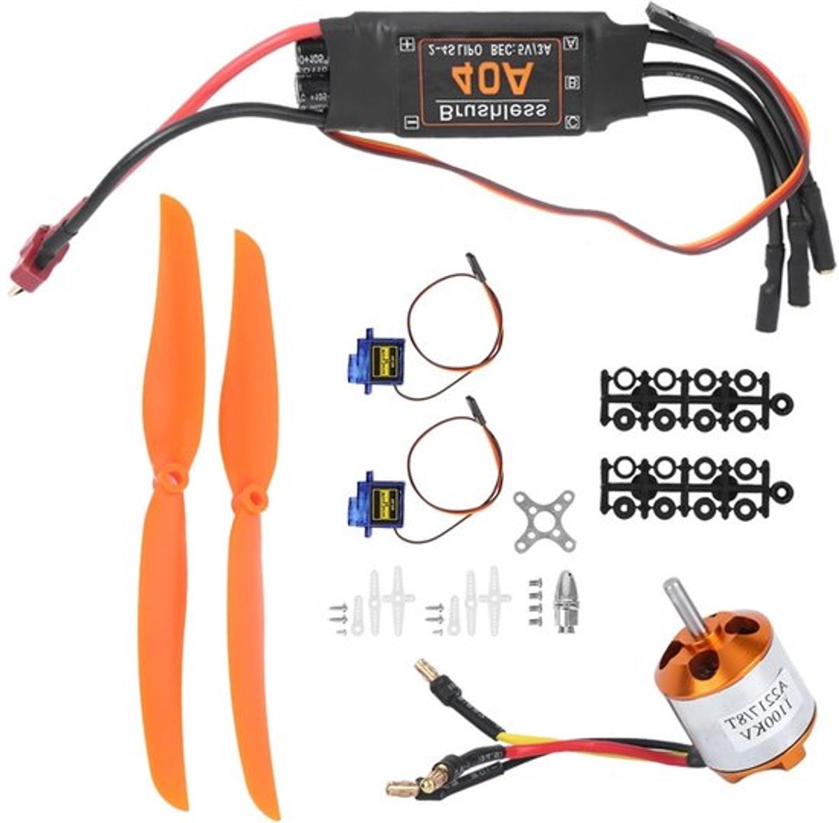 Krachtige 1100 KV Brushless Motor met 40A ESC voor RC Vliegtuigen en Hobbyprojecten, Eenvoudige Installatie en Betrouwbare Prestaties