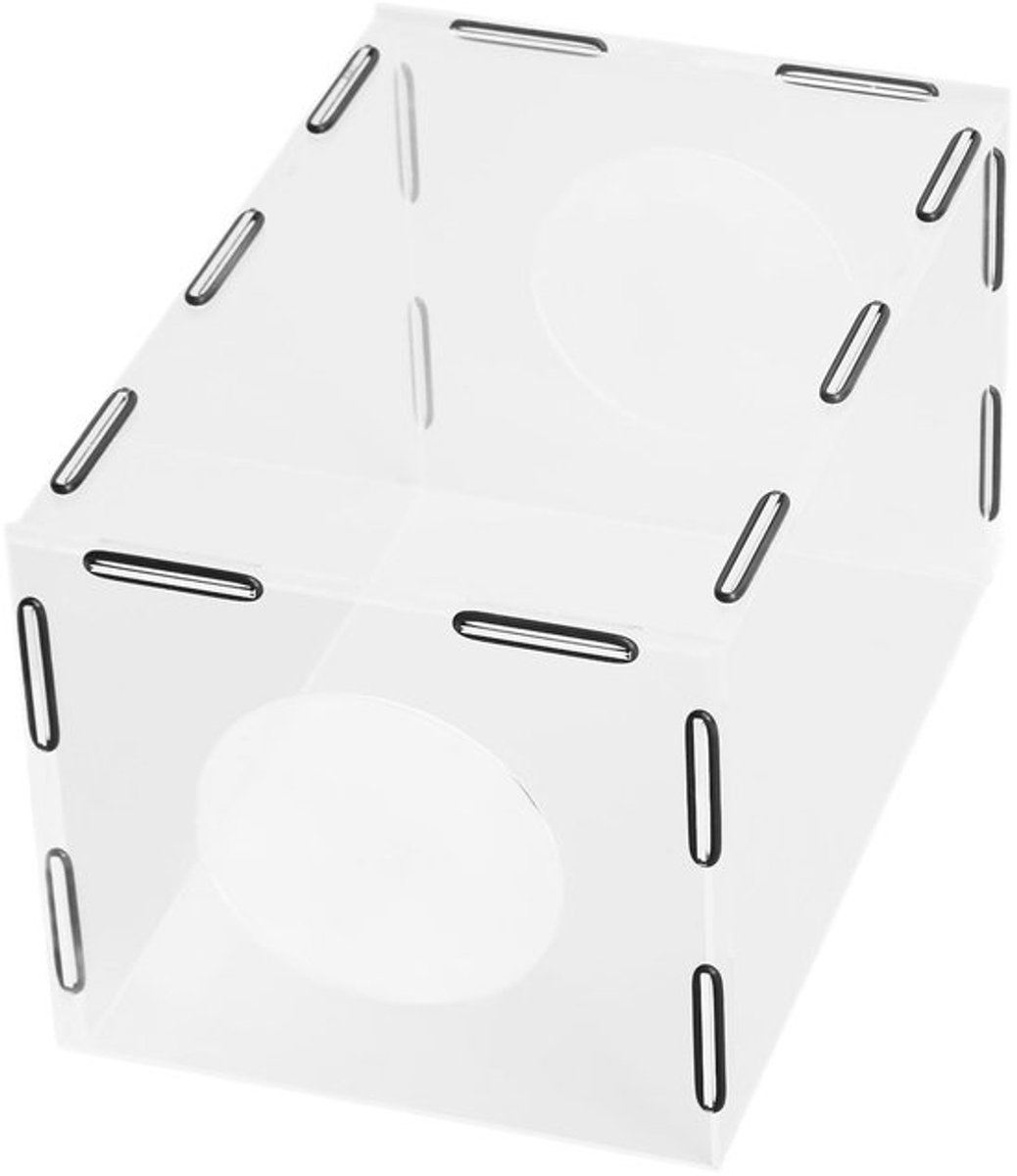 Stofbox Zeer Transparant Acryl - Gesloten Slijpstofbox - 2 Gaten - Rubberen Band - Eenvoudig Te Installeren - Afmetingen 30 x 20 x 18 cm - Stofafzuiging