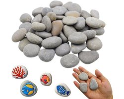 25 Stuks Glad Natuurstenen voor Schilderen, Decoratieve Grindstenen, Kleurige Creatieve Knutselprojecten, 3-5 cm Grote Steentjes