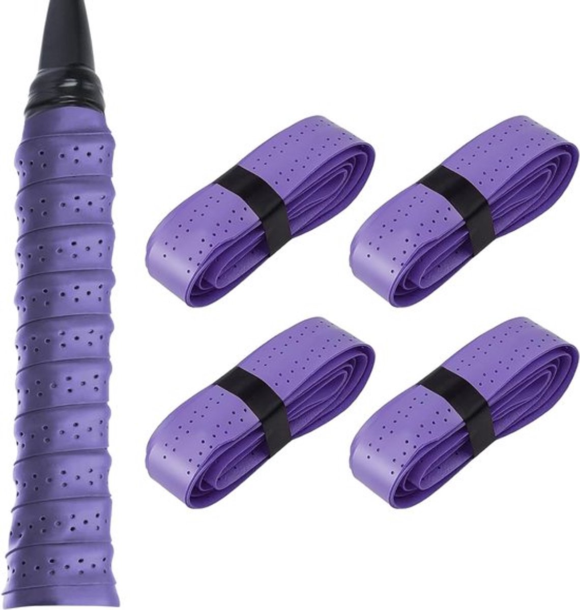4x Antislip Grip Tape voor Tennis-, Badminton- en Squashrackets (Zelfklevend)