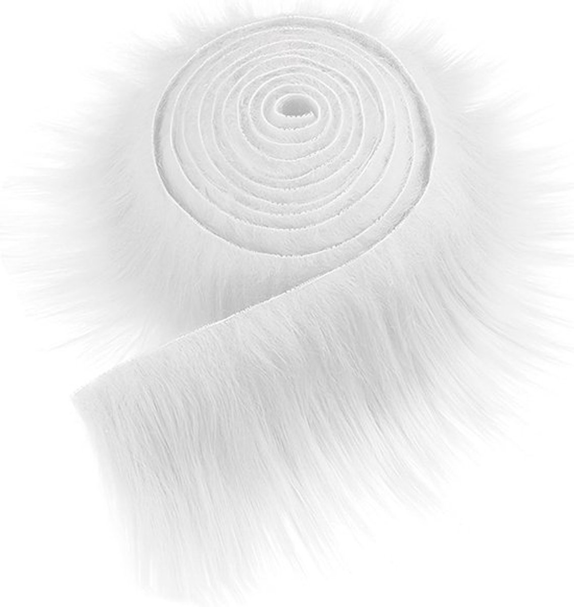 Zachte en duurzame faux fur van 5 x 150 cm voor kerstboomdecoratie en cosplay in wit