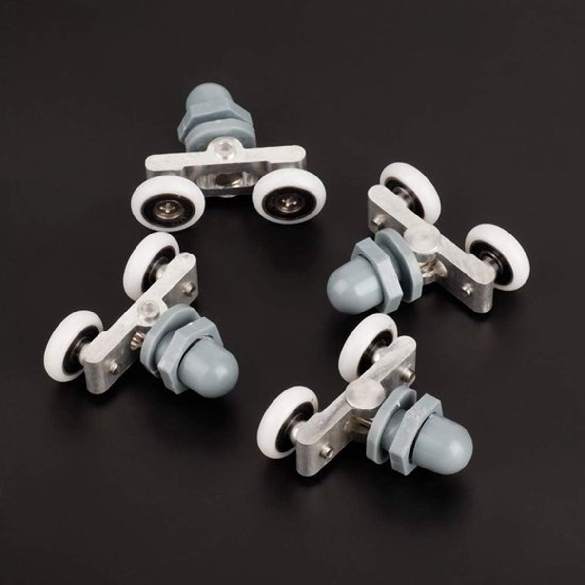 Dubbele schuifrollen voor douchedeuren - 4 stuks vervangende wielen voor glazen douchedeuren, DIY badkameraccessoires, 23mm formaat