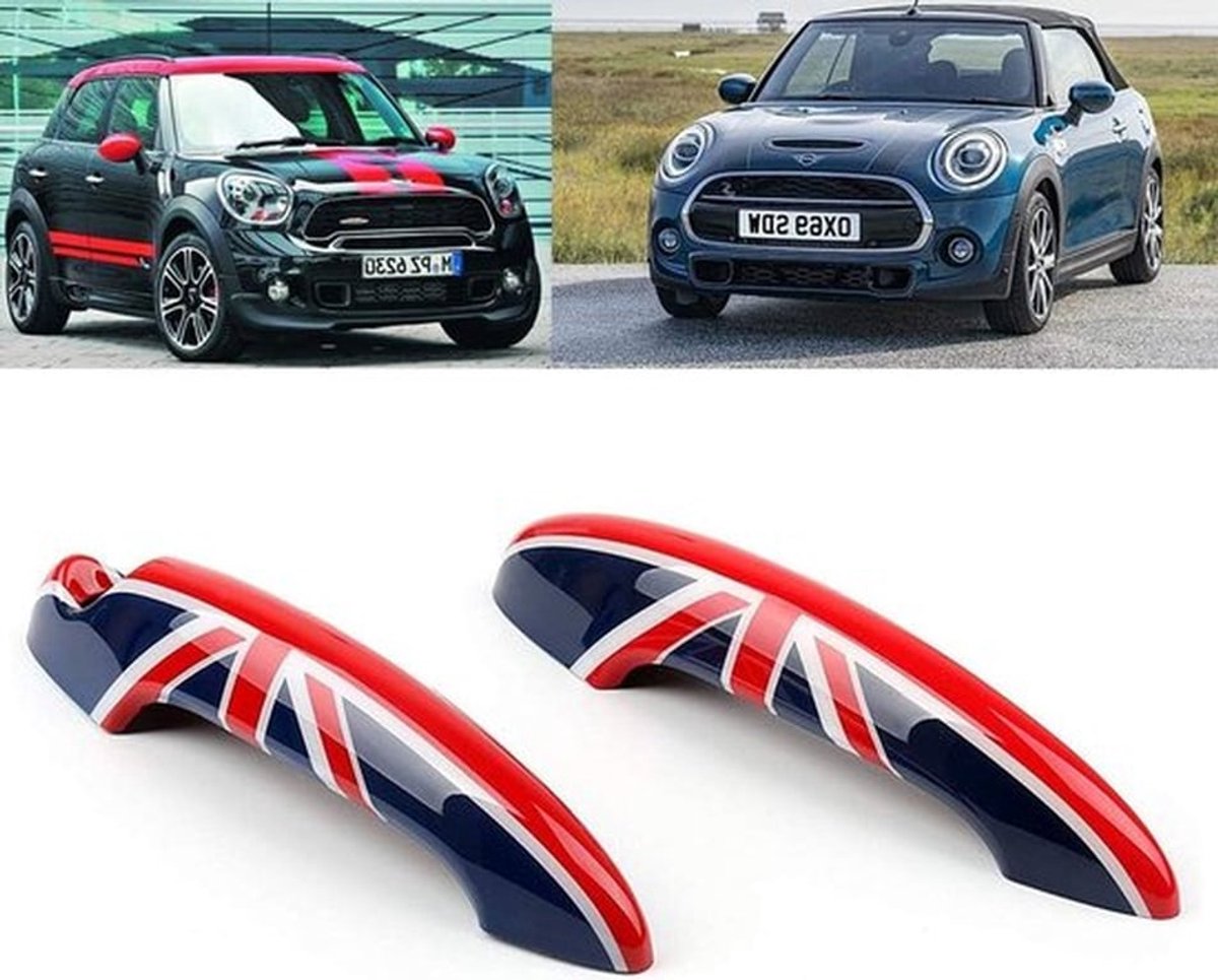 Deurhendelcover voor Mini Cooper R50/R52/R53/R55/R56/R57/R58/R59/R60/Countryman 2001-2013 - Rood met Union Jack, Auto Accessoires, Bescherming en Stijl