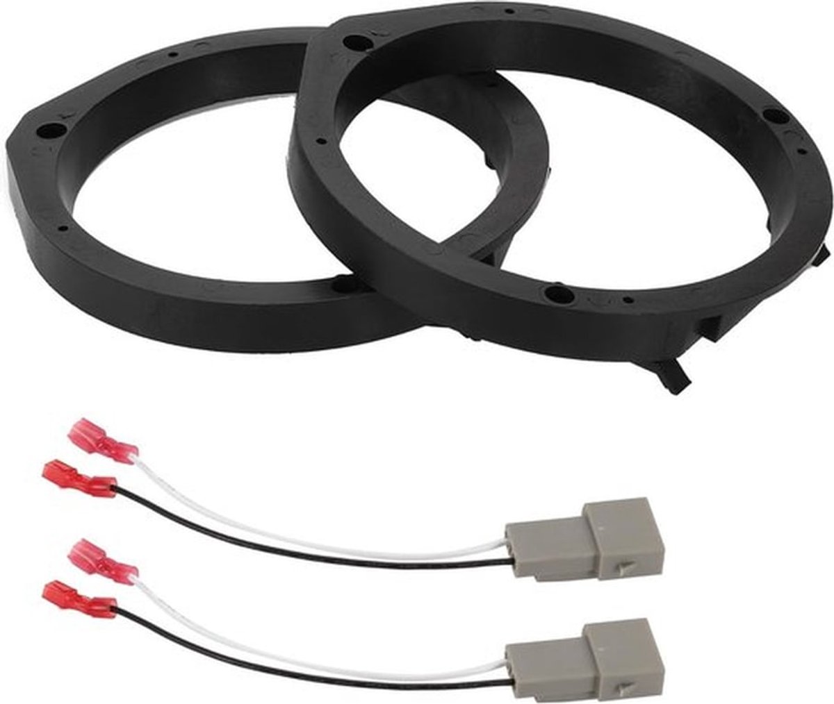 Set van 2 Speaker Spacer Ringen voor Tweeter en 6.5'' Speakers - Waterdichte Adapter voor Honda Civic 2006-2011, ABS Zwart, Geluidsverbetering en Montagegemak