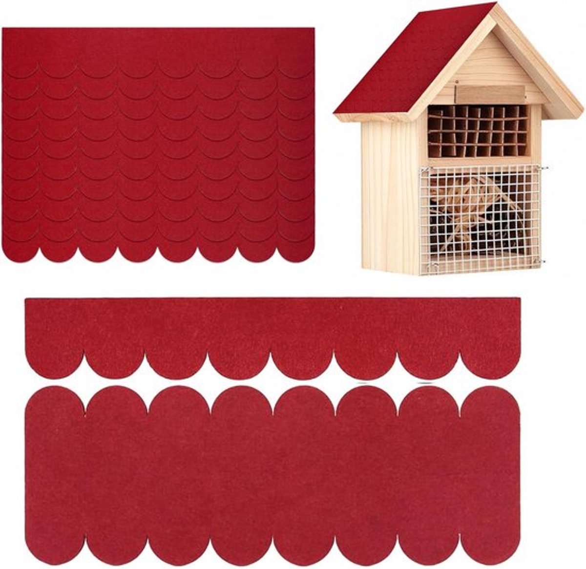 Set van 32 dakbedekking voor vogelhuisjes, watervaste bitumen shingles, snijbaar, mini stickers, dakpannen, geschikt voor konijnenhuizen en modelbouw, zwart