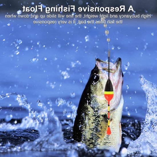 Set van 10 Vloats voor Vissen, Drijvers voor Forel met 205 Rode Lood, 4 Spanningsringen en 4 Hengels — afbeelding 4