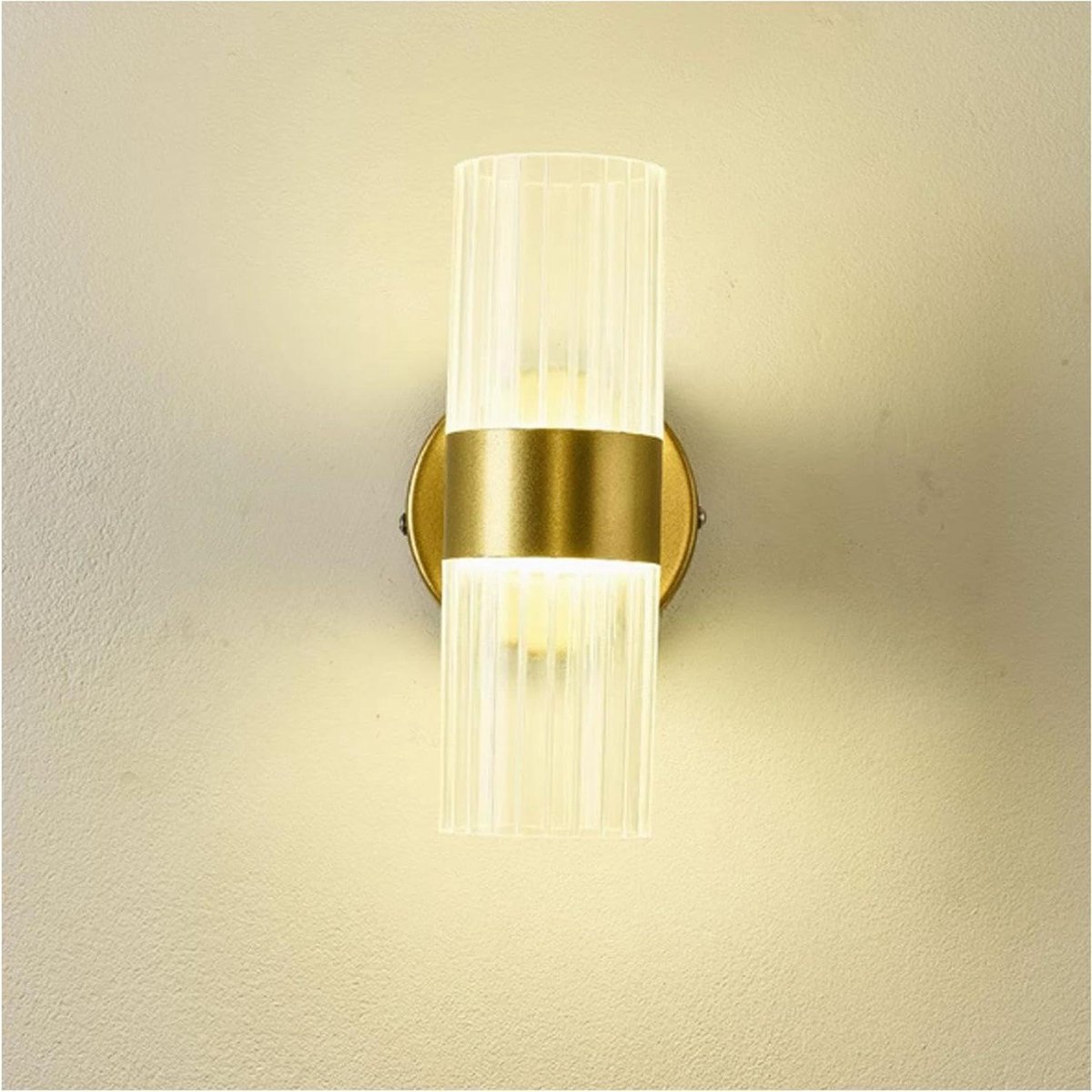 Wandlamp IJzer - Slaapkamerlamp Ganglamp - Ruimte Besparen - Strak Modern Design - 7cmx22cm - Goud