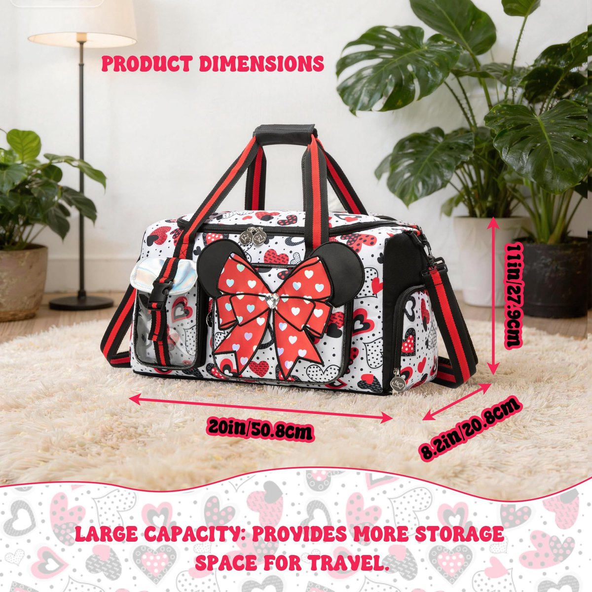 SnelShoppen - Pooltas Duffle Bag Meisjes Week Strand Voetbal Gym met Schoenenvak 50,8 x 27,9 x 20,8 cm voor Sport, Vakantie en Dagelijks Gebruik