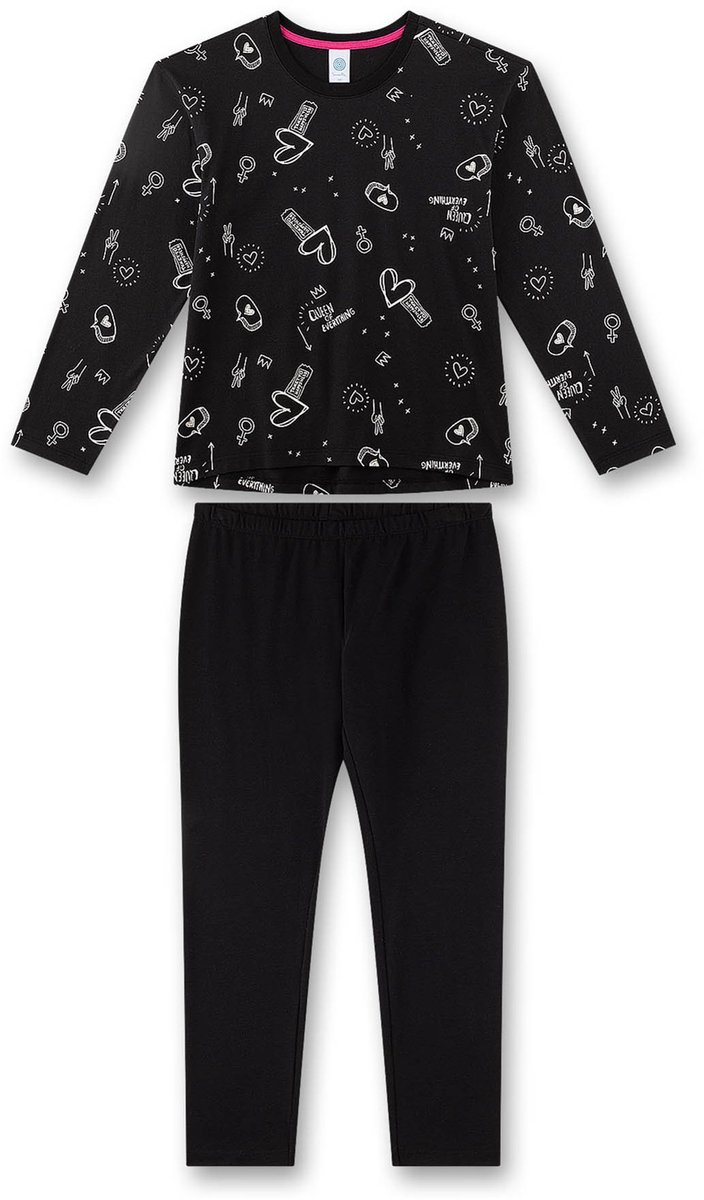 Sanetta Pyjama Pyjama Teenager lang Queen of Everything 164 Set van 1 Zwart