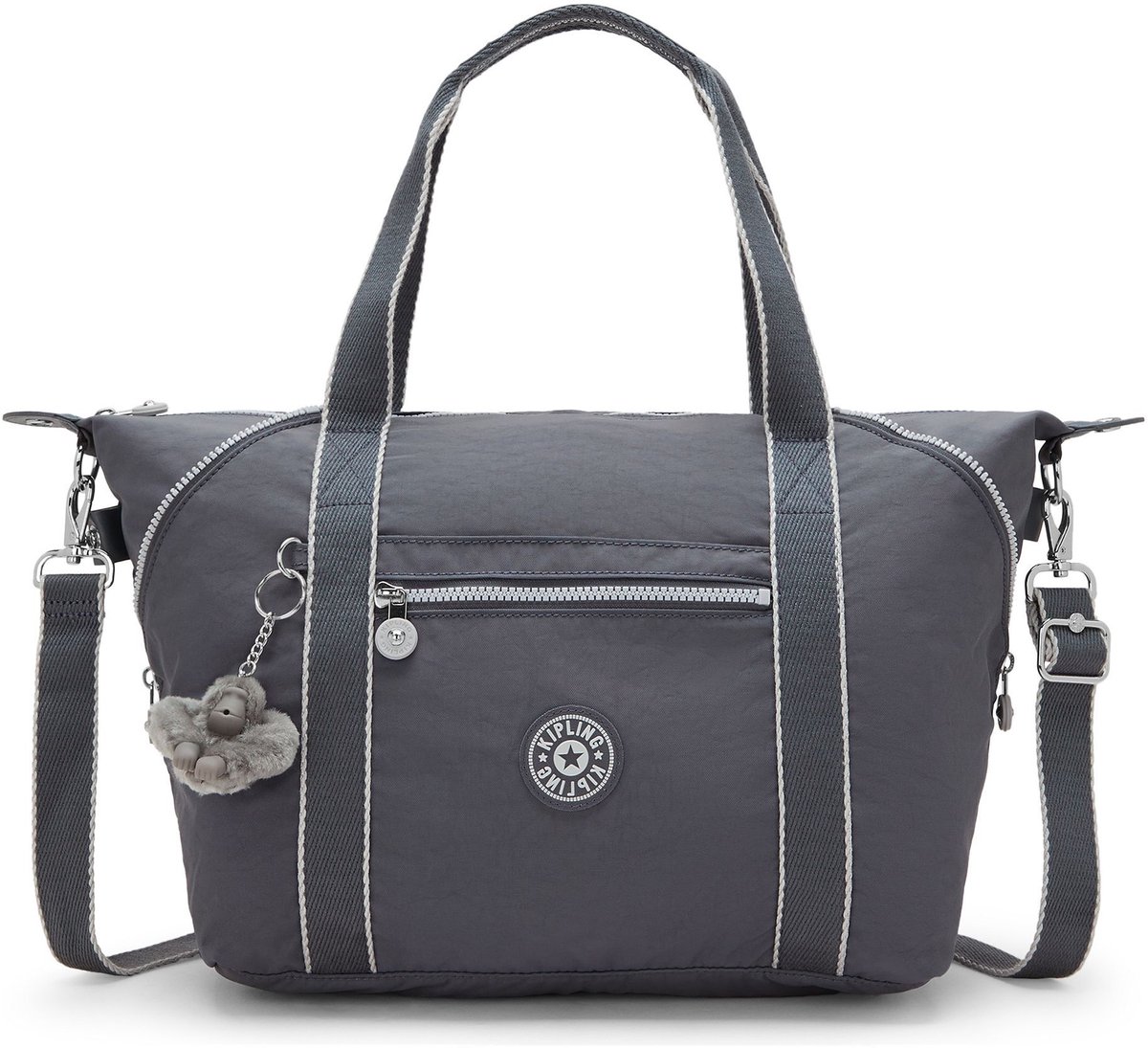 kipling schoudertas Art Tote Moonlit Grey grijs