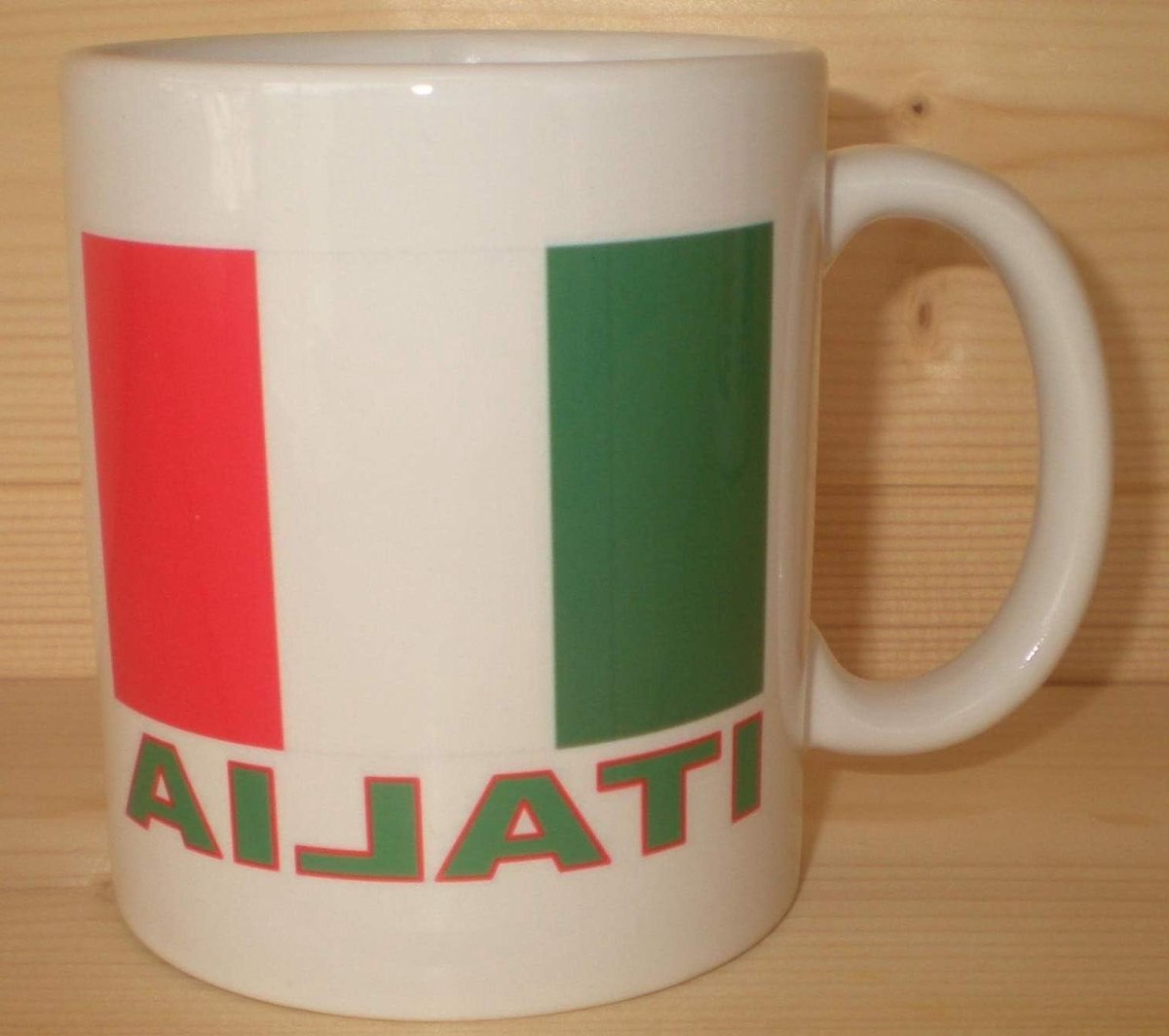 Koffiemok - Mok Cappuccino kop - Koffie Drinken - Italiaanse Vlag - 8 cm diameter 10 cm hoogte - Wit
