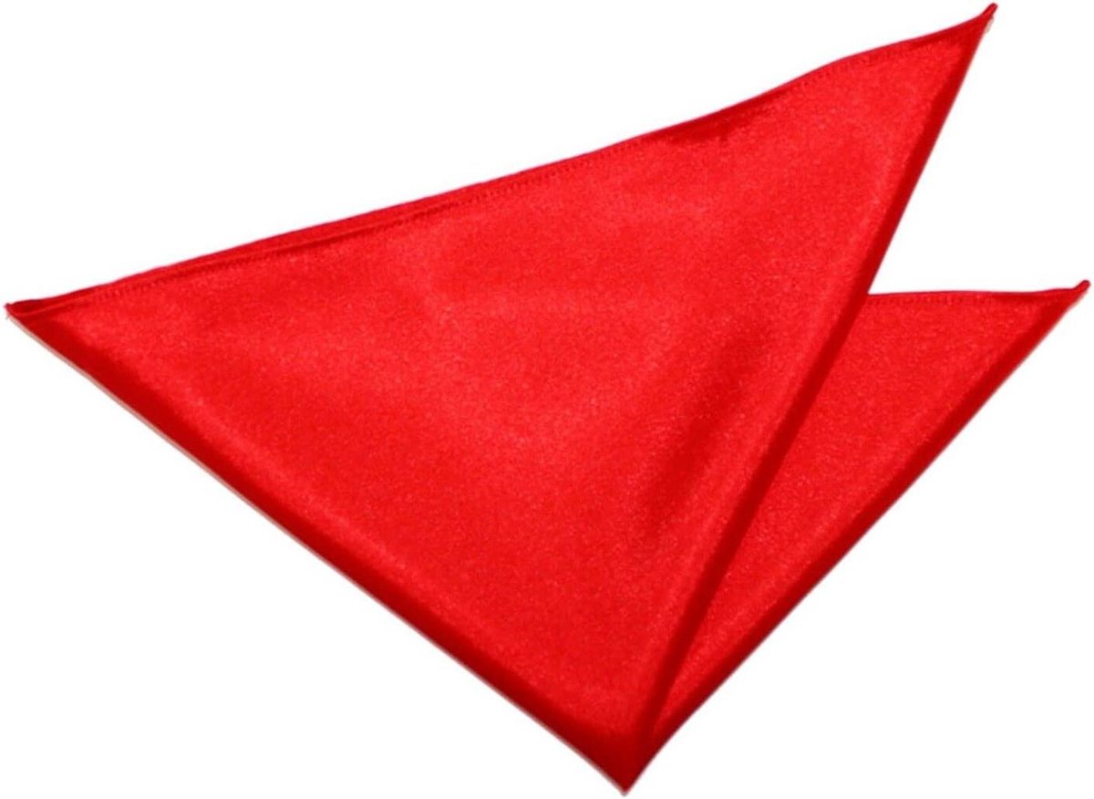 Herentasje Zakdoek - Pochet Heren - Bruiloft Accessoire - Satijn Effen - One Size - Rood