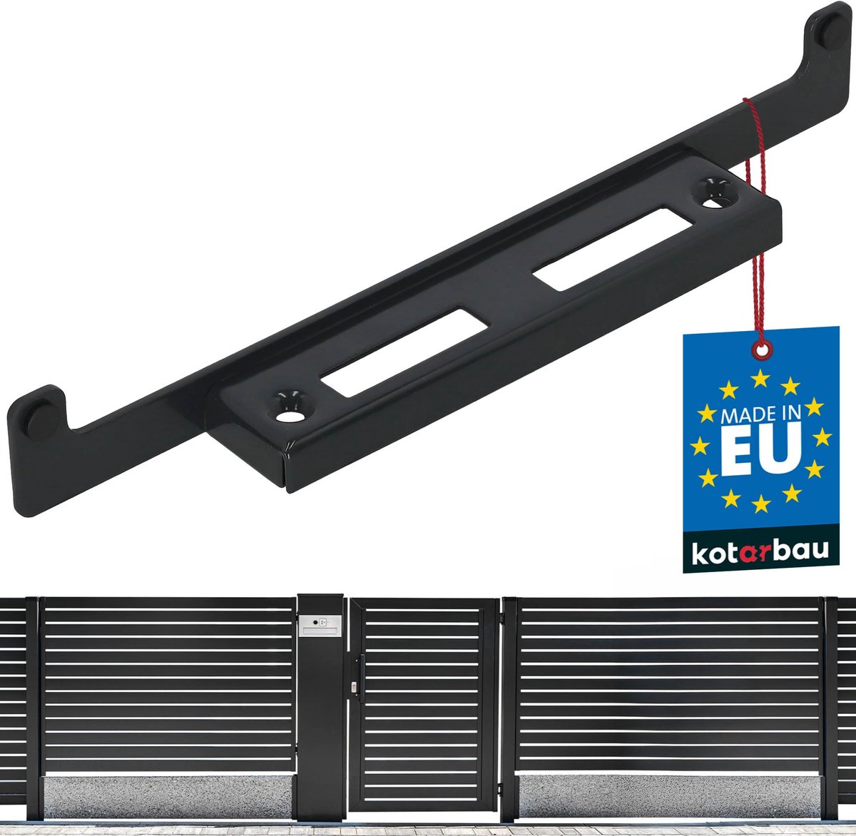 KOTARBAU® Sluitplaat voor Tuinpoort - Sluitplaat Poort - Poortaanslag 32cm - Aanslagplaat - Hoeksluitplaat - Stalen Sluitplaat - voor Houten en Metalen Poorten - Antraciet
