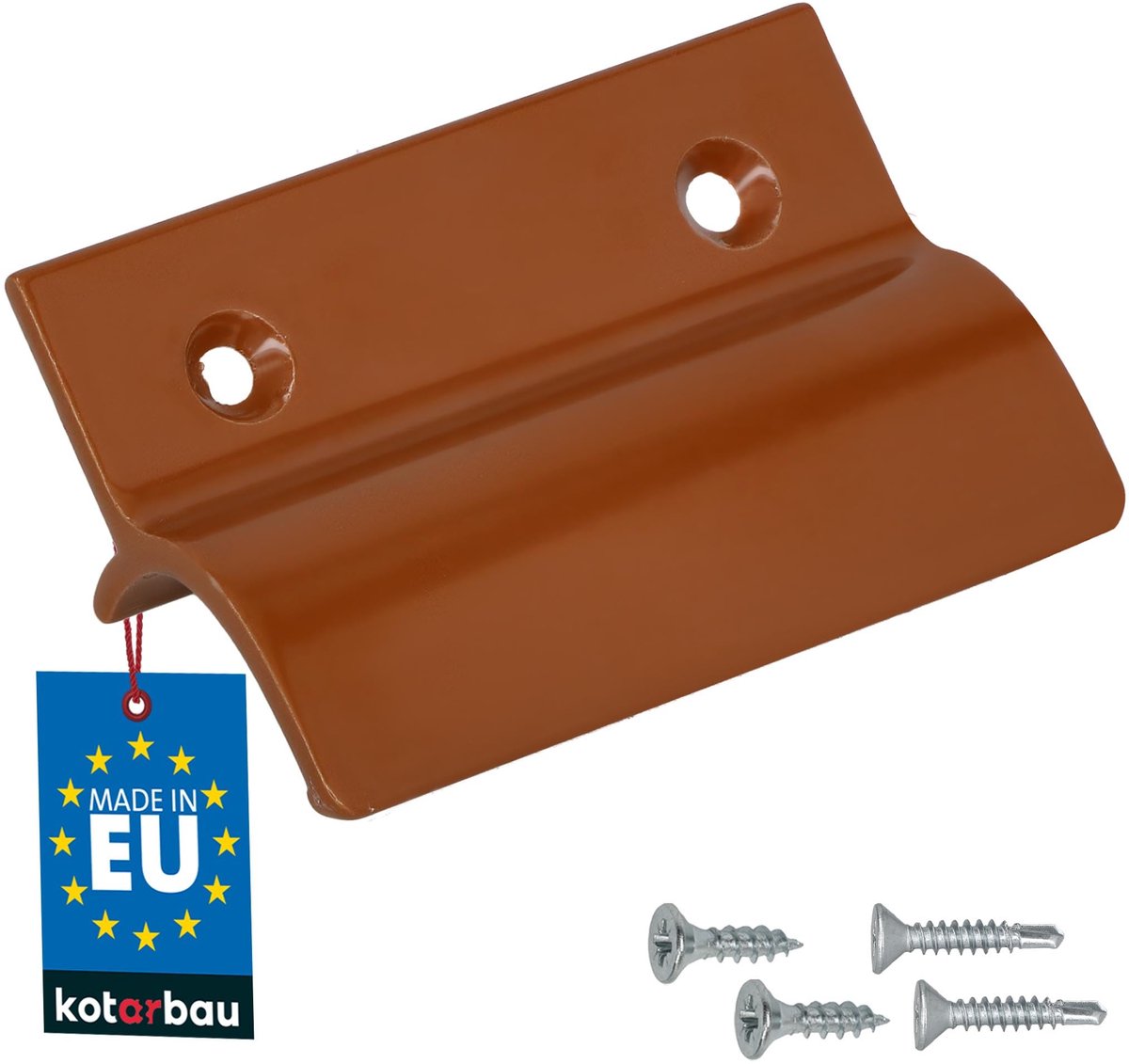 KOTARBAU® Balkondeurgreep - Terrasdeurgreep 65 x 45 mm - Aluminium - Deurgreep Balkon - Terrasdeurgreep met Brug - Baksteenrood