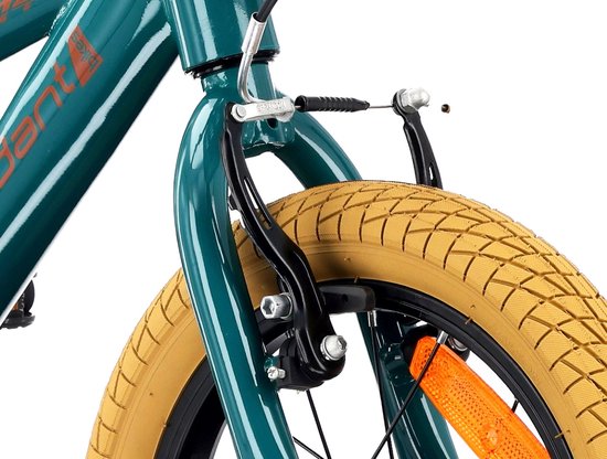 Verdant Bike Kinderfiets voor jongens 14 inch Donkergroen, leeftijd 3 tot 5 jaar, met zijwieltjes, duwstang, handrem van Verdant Bike — afbeelding 5